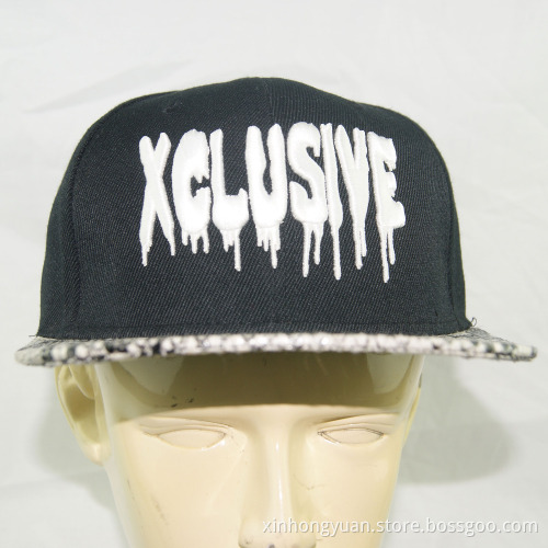cheap custom embroidery flat brim snapback cap made in China